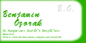 benjamin ozorak business card